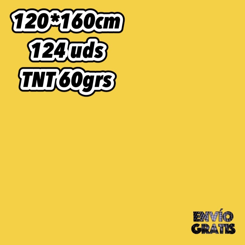 Caja de 124 Manteles de Polipropileno amarillo de tnt 60grs medida 120x160cm