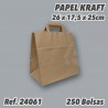 Bolsa de Papel Kraft con Asas para comida para llevar ref 24061