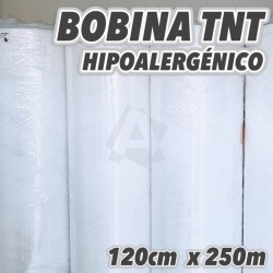 Bobinas TNT Polipropileno Spunbond 50grs/m2 120cm x 250m Blanco