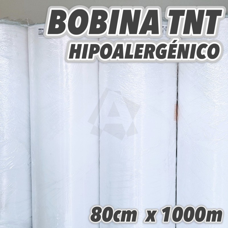 Bobina Spunbond No tejido 20grs/m2 80cm x 1000m. Polipropileno 100%. Hipoalergénica.