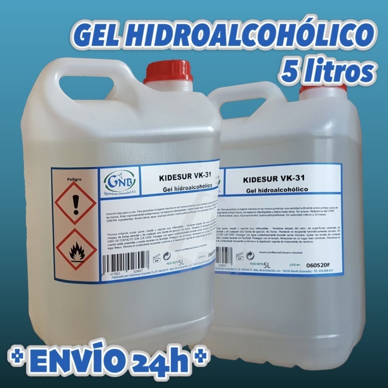 Gel Hidro Alcohólico en Garrafa de 5 Litros envío urgente