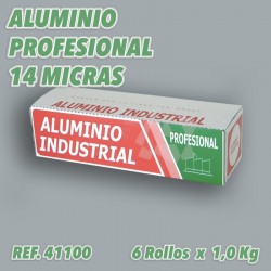 Papel de Aluminio industrial profesional 30cm 6 rollos 14 micras peso 1kg ref 41100
