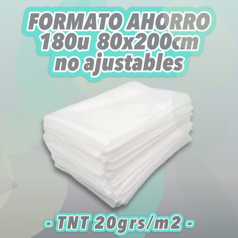 Pack súper ahorro en sábanas no ajustables de polipropileno medida 80x200cm blancas 180uds.