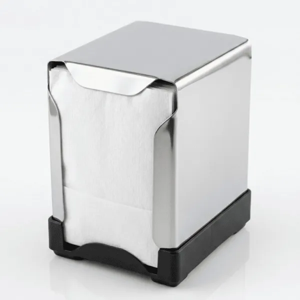 Servilletero profesional de acero inoxidable para servilletas de barra Mini Servis 17x17