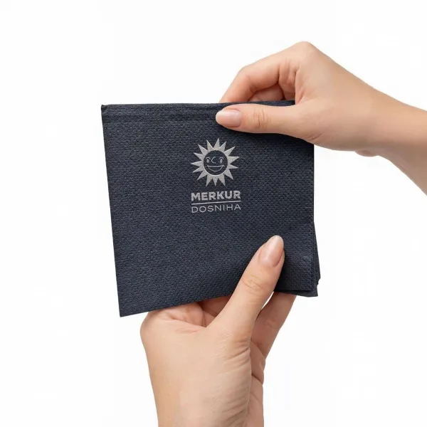 Servillletas negras personalizadas con impresión ecológica
