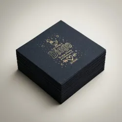 Servillletas negras personalizadas con impresión ecológica sin huella de carbono, eco friendly