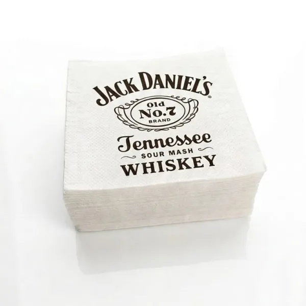 Servilletas personalizadas urgentes Madrid Barcelona para eventos congresos, medida 25x25cm cóctel plus