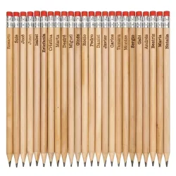 lápices de madera personalizados con nombres, grabado láser, envío urgente