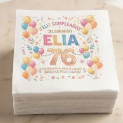 Servilletas personalizadas urgentes para cumpleaños, impresión digital a todo color desde 20 unidades